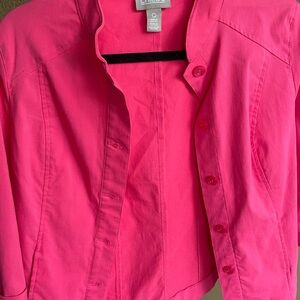 Chico's Pink Jean Jacket with Glossy Finish